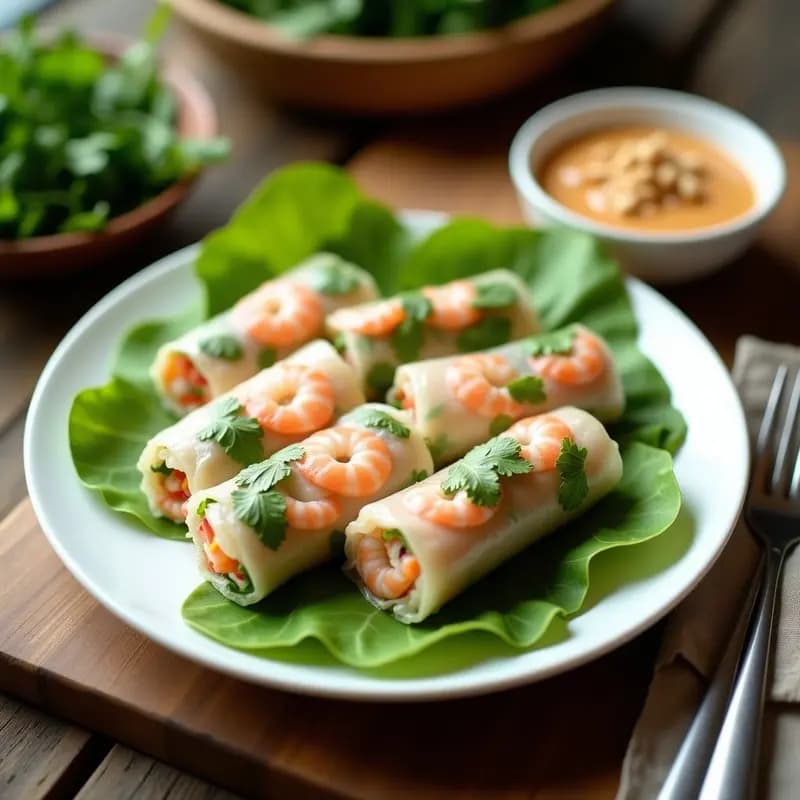 Rollitos de Primavera Vietnamitas con Gambas y Vermicelli de Arroz: Receta Sin Gluten y Sin Freír
