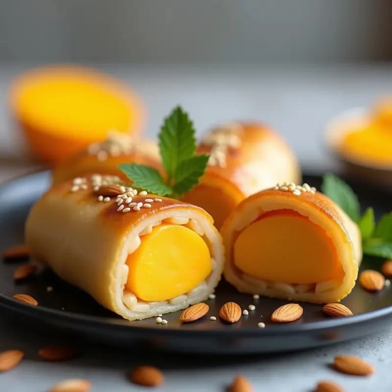 Rollitos de Primavera Crujientes con Relleno de Helado de Mango: Postre Chino-Vietnamita Viral