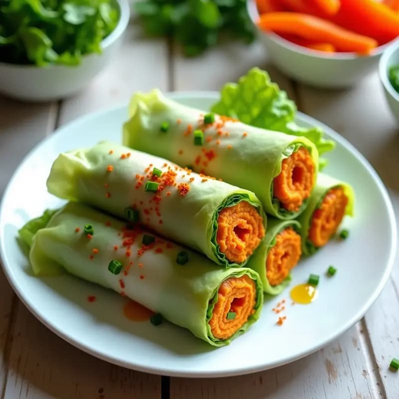 Rollitos de Primavera con Hummus de Zanahoria y Germinados: Receta Crudivegana y Colorida