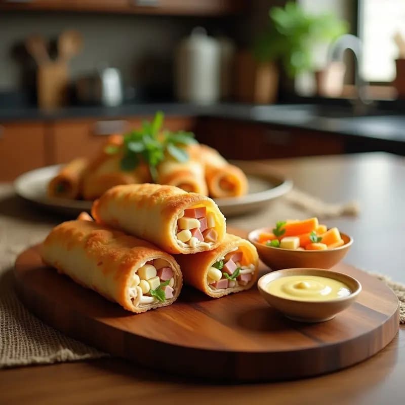 Rollitos de Primavera con Jamón Serrano y Queso Brie: Receta Fusion en Airfryer