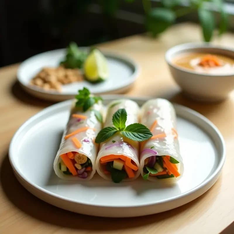 Rollitos de Primavera con Fideos de Konjac y Cacahuete: Receta Vietnamita Keto
