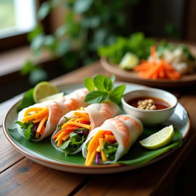 Rollitos de Primavera de Langostino y Mango: Receta Tailandesa con Salsa de Tamarindo en 15 Minutos