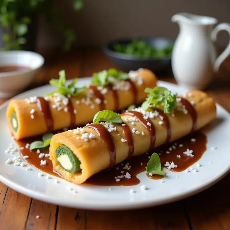 Rollitos de Primavera Fritos con Relleno de Nutella y Plátano: Aperitivo que Engancha