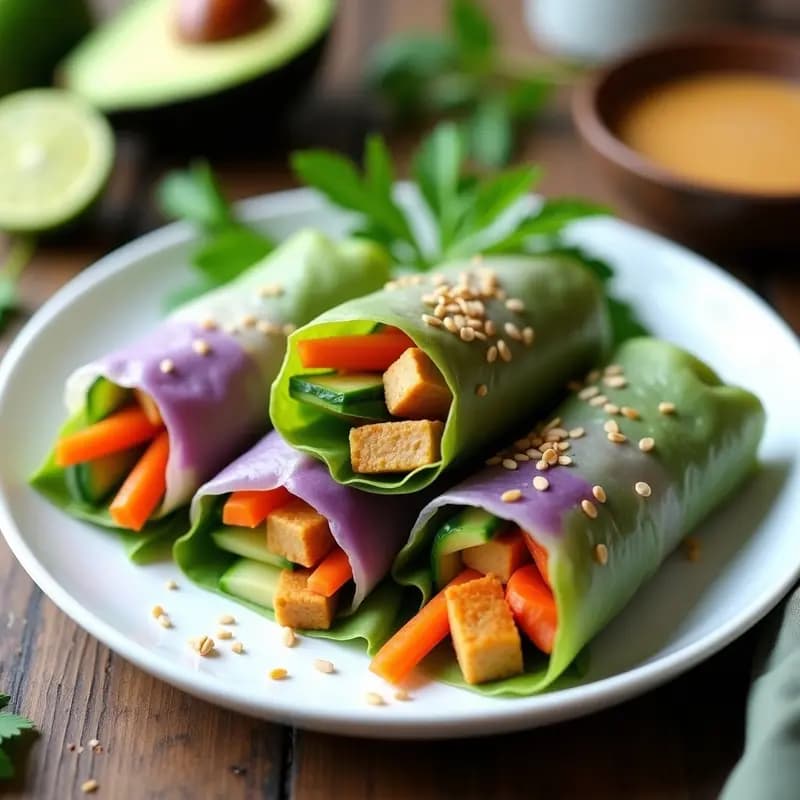 Rollitos de Primavera Crujientes con Papel de Arroz de Colores: Receta Vegana y Fotogénica para Instagram