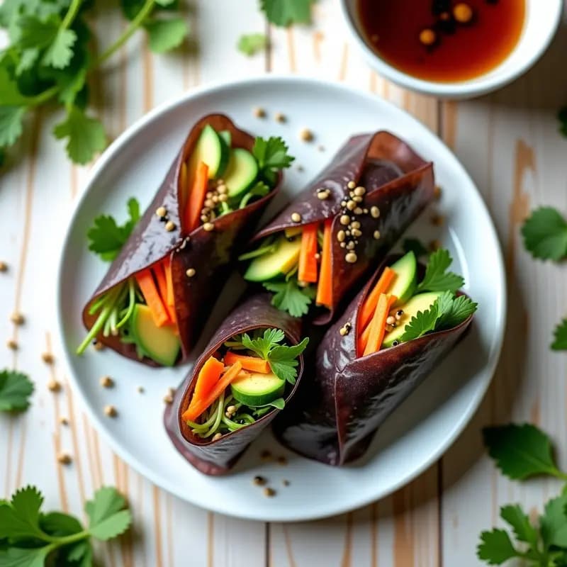 Rollitos de Primavera de Polen de Colmenas y Verduras: Aperitivo Vietnamita Crudivegano