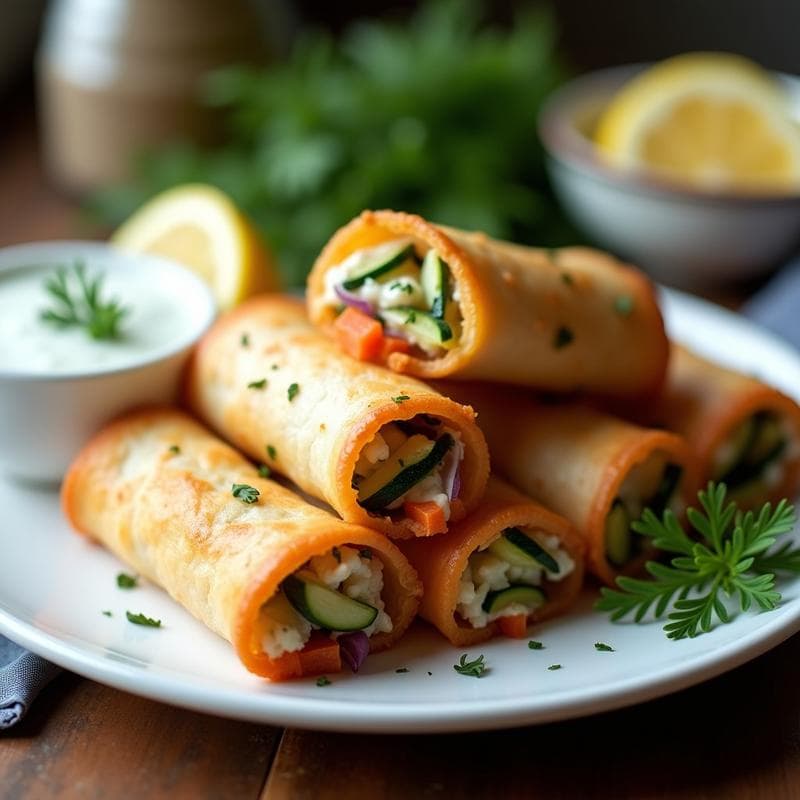 Rollitos de Primavera con Requesón y Hierbas: Receta en Airfryer con Toque Francés