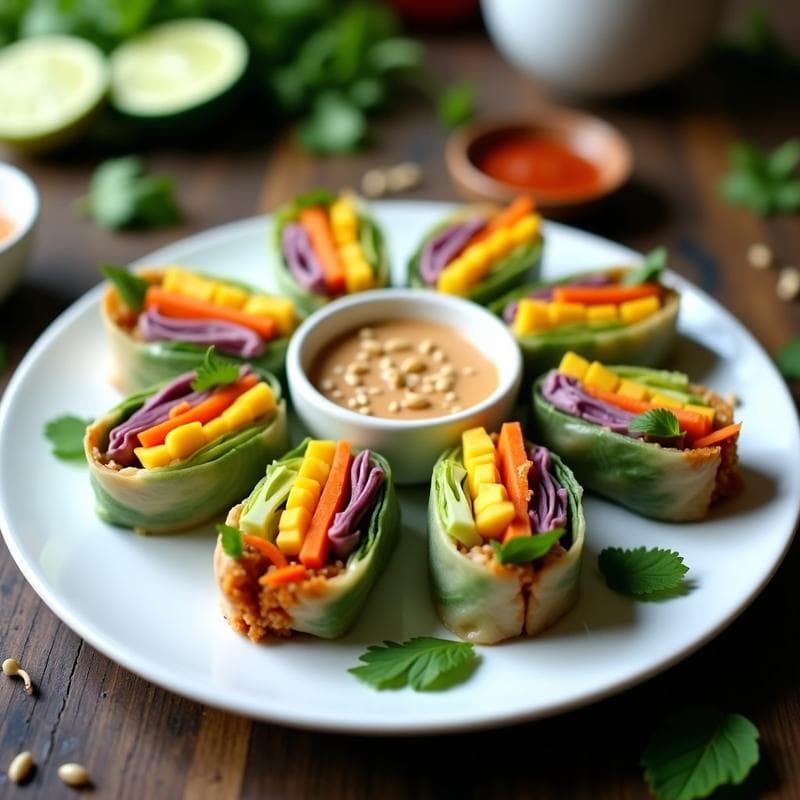 Rollitos de Primavera Vietnamitas con Tofu y Mango: Receta Vegana Crujiente