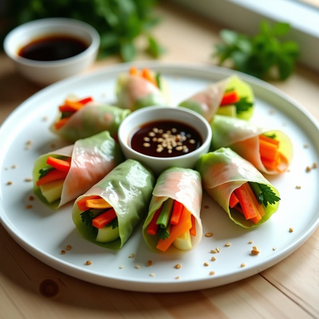 Rollitos de Primavera Veganos con Papel de Arroz y Verduras Crudas: Receta Sin Cocción