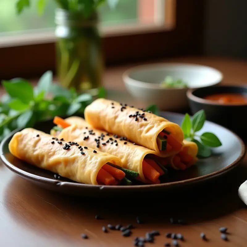 Rollitos de Primavera Veganos con Zucchini y Zanahoria: Receta China Sin Fritura y Light