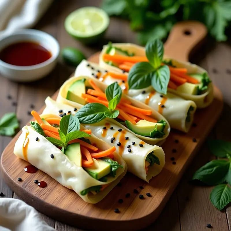 Rollitos de Primavera Vietnita con Papel de Arroz de Coliflor: Aperitivo Crudivegano