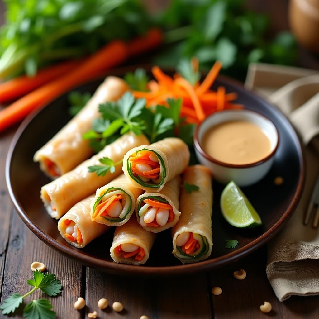 Rollitos de Primavera Vieta con Gamberas y Hierbas Frescas: Receta Vietnamita en Airfryer