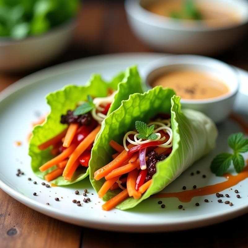 Rollitos de Primavera de Zarza y Zanahoria con Salsa de Cacahuete: Receta Vegana Crujiente