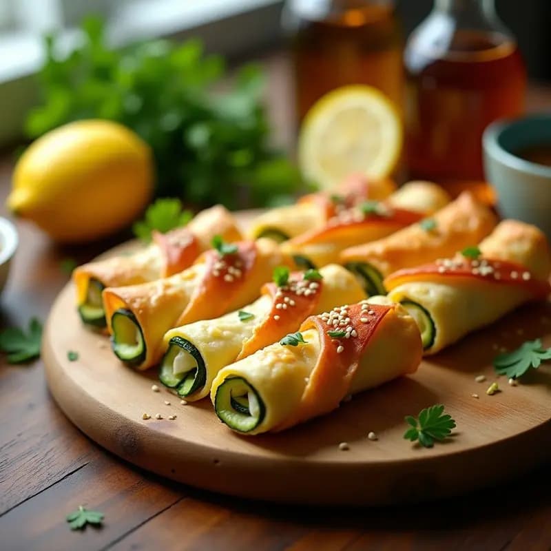 Rollitos de Primavera de Zucchini y Queso Feta: Entrante Ligero y Sin Fritura en Airfryer