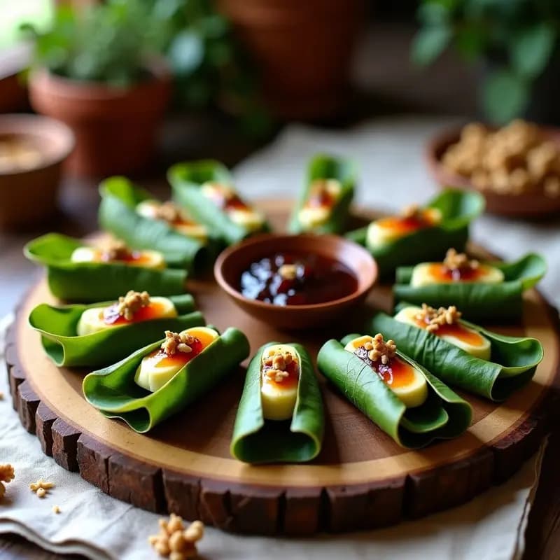 Rollitos de Prímula Rellenos de Queso de Oveja y Mermelada de Higo Negro: Aperitivo Español Gourmet