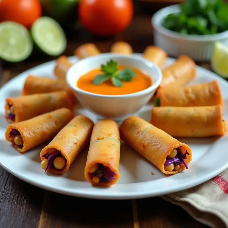 Rollitos de Pringá Vegana con Salsa de Mango y Habanero: Receta Cubana en Airfryer