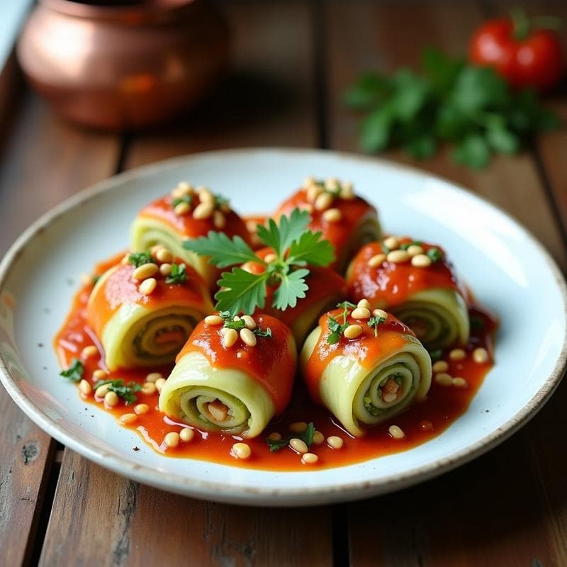 Rollitos de Repollo Rellenos de Arroz Basmati y Pasas: Receta Turca Vegana en Olla Lenta