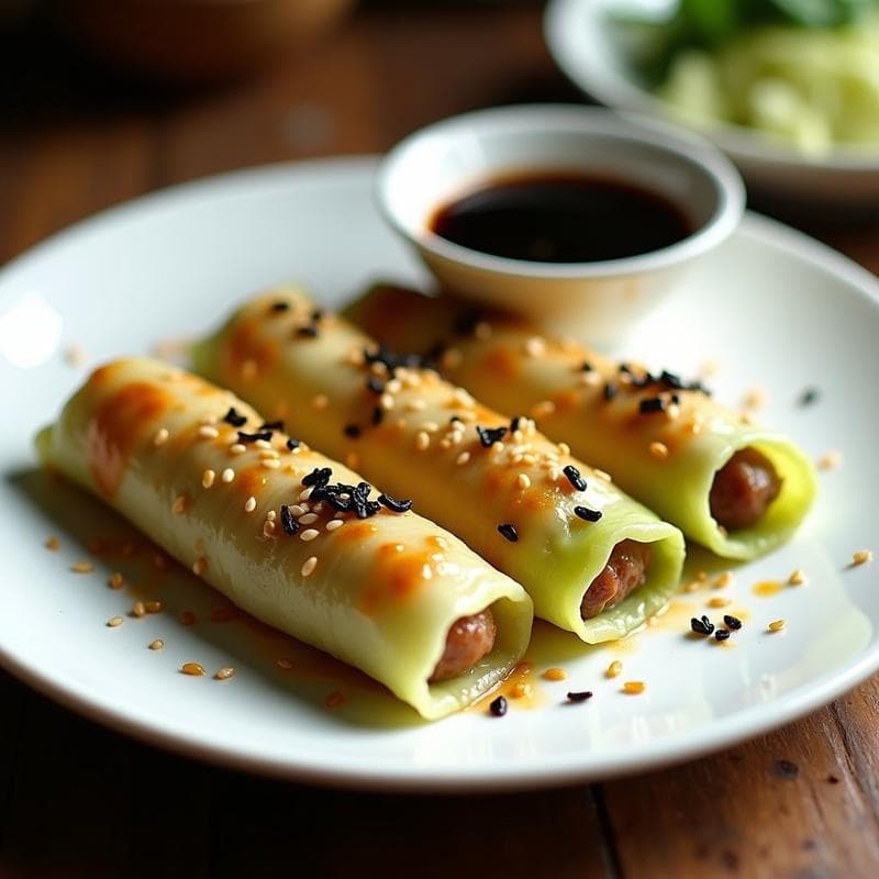Rollitos de Repollo Rellenos de Arroz Salvaje y Pasas: Receta Japonesa en Airfryer