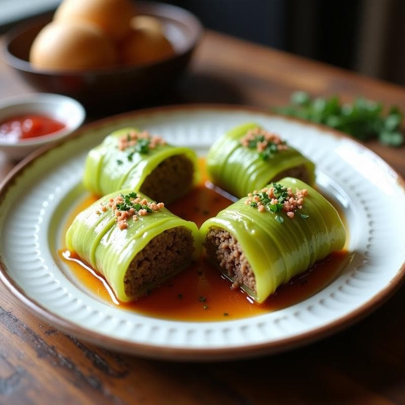 Rollitos de Repollo Rellenos de Carne de Canguro: Receta Australiana Alta en Hierro