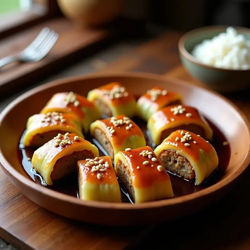 Rollitos de Repollo Chino con Relleno de Cerdo y Setas Shiitake: Receta China en Wok y Alta en Proteína