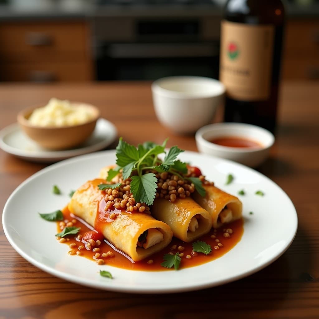 Rollitos de Repollo Chino y Setas Ostra: Receta China Vegana en Olla Express con Salsa de Tamari