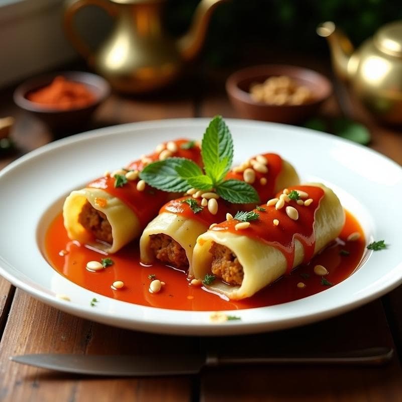 Rollitos de Repollo Rellenos de Cordero: Receta Árabe en Olla Express con Especias Ras el Hanout