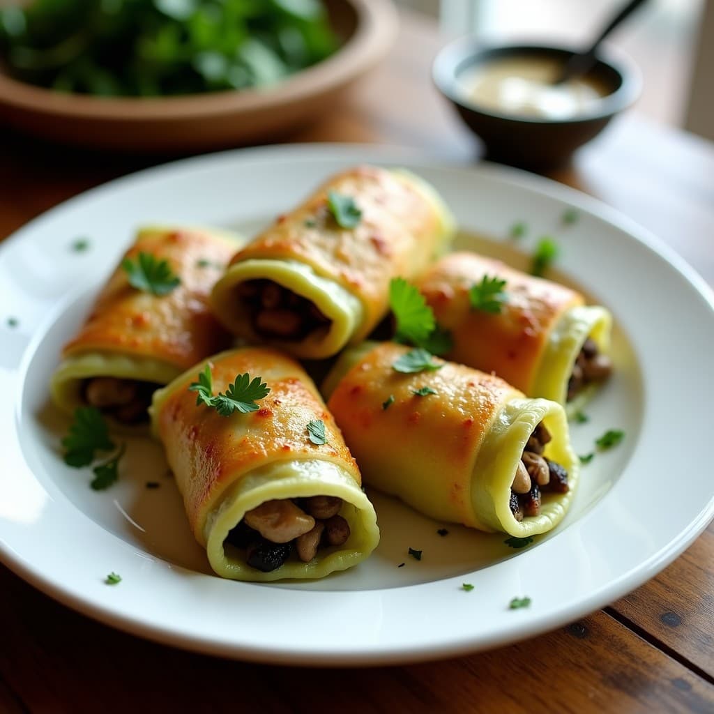 Rollitos de Repollo Rellenos de Espelta y Champiñones Portobello: Receta Vegana en Airfryer