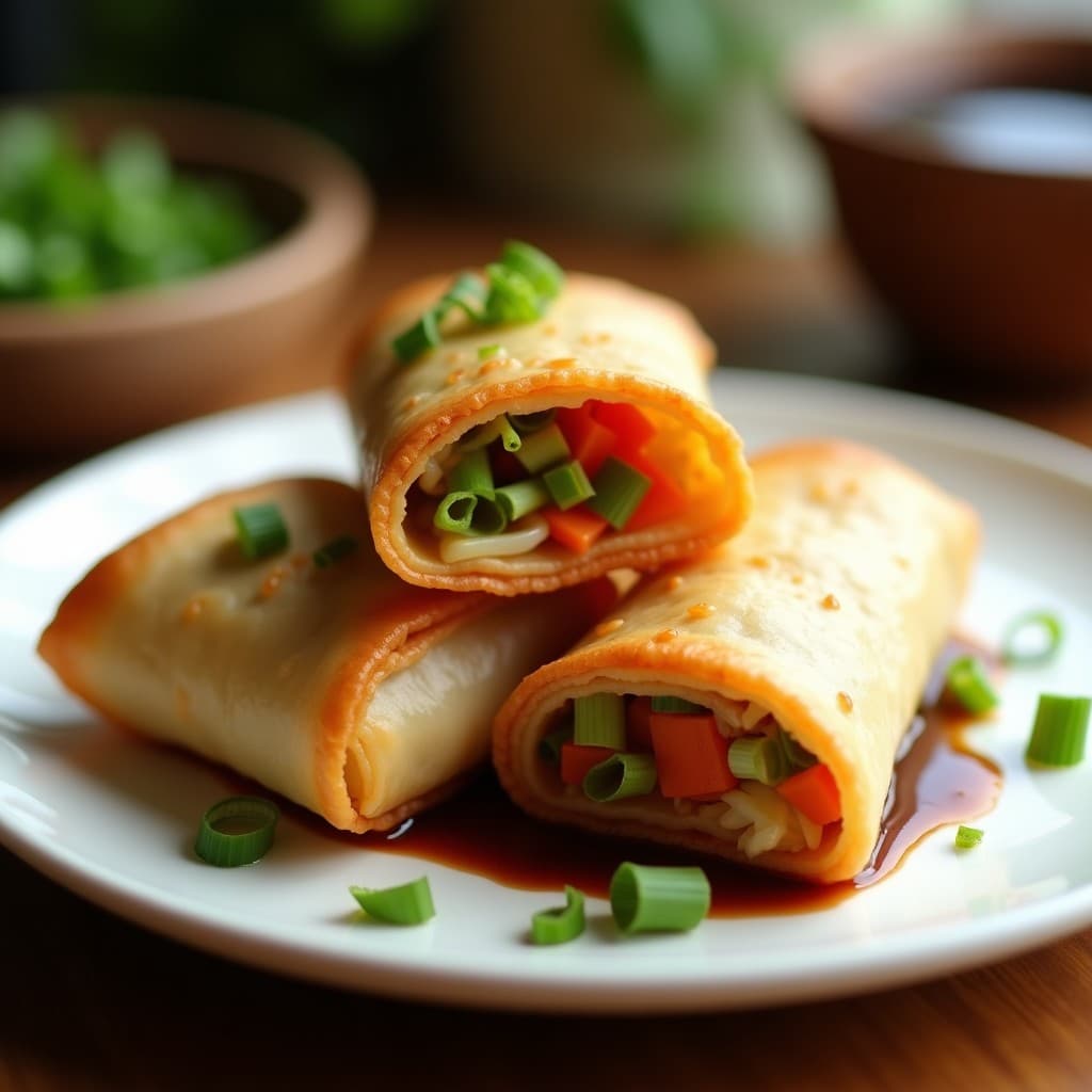 Rollitos de Primavera con Repollo Fermentado y Zanahoria: Entrante Coreano Vegano