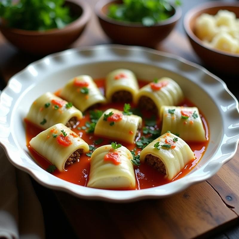 Rollitos de Repollo Rellenos de Lentejas y Arroz: Receta Vegana al Estilo Polaco