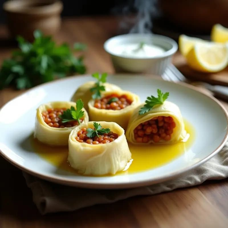 Rollitos de Repollo Moritz con Relleno de Lentejas Rojas: Receta Alemana Vegana en 30 Minutos