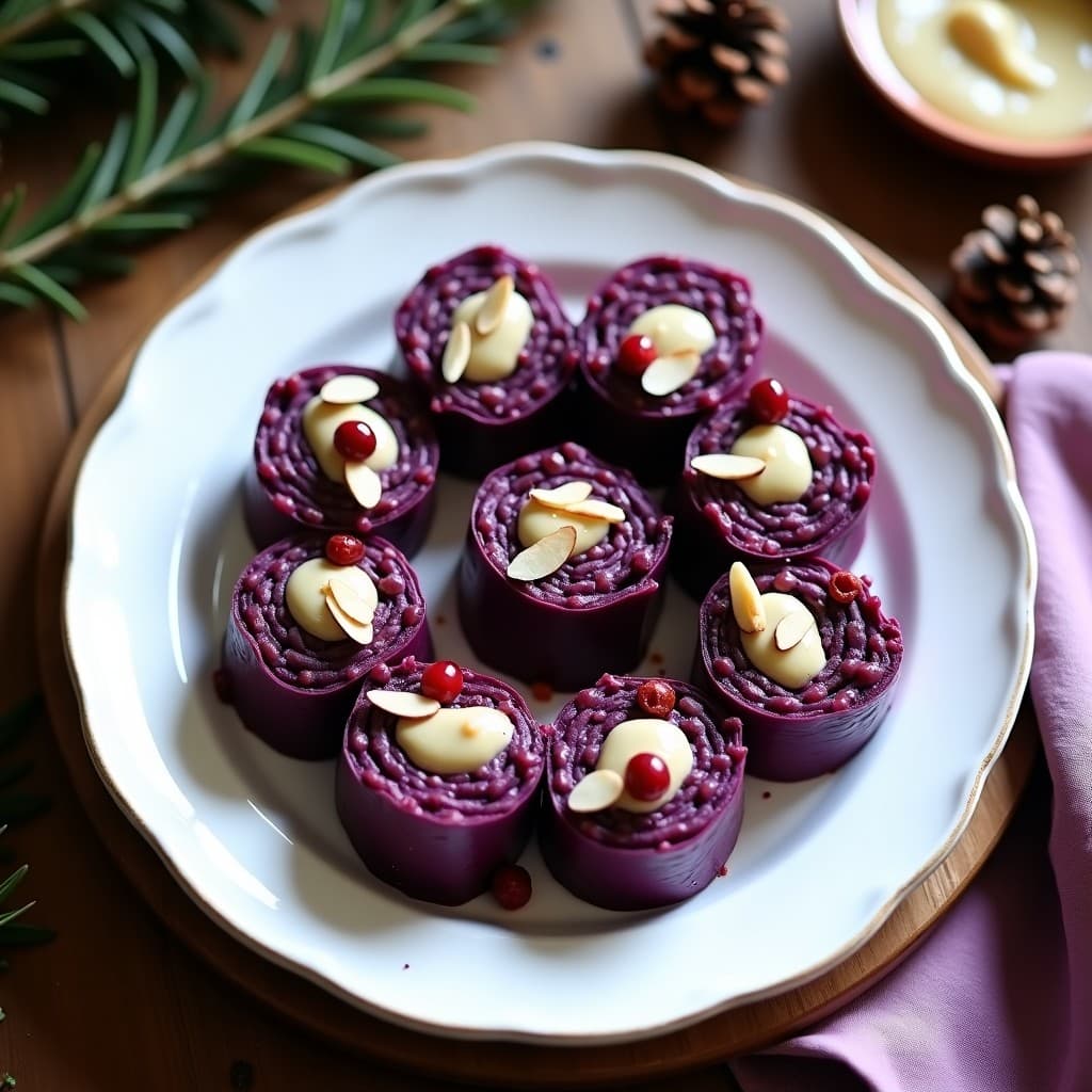 Rollitos de Repollo Morado Rellenos de Arroz salvaje y Cranberries: Receta Crudivegana Navideña