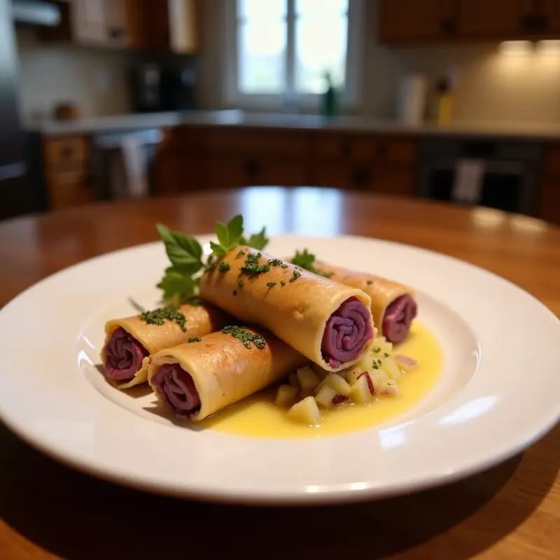 Rollitos de Repollo Morado con Relleno de Ceviche de Palmito: Receta Vegana y Sin Cocinar