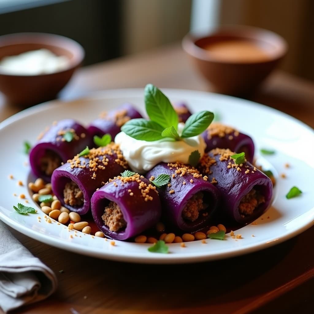 Rollitos de Repollo Morado y Carne Picada de Cordero: Receta Árabe en Airfryer