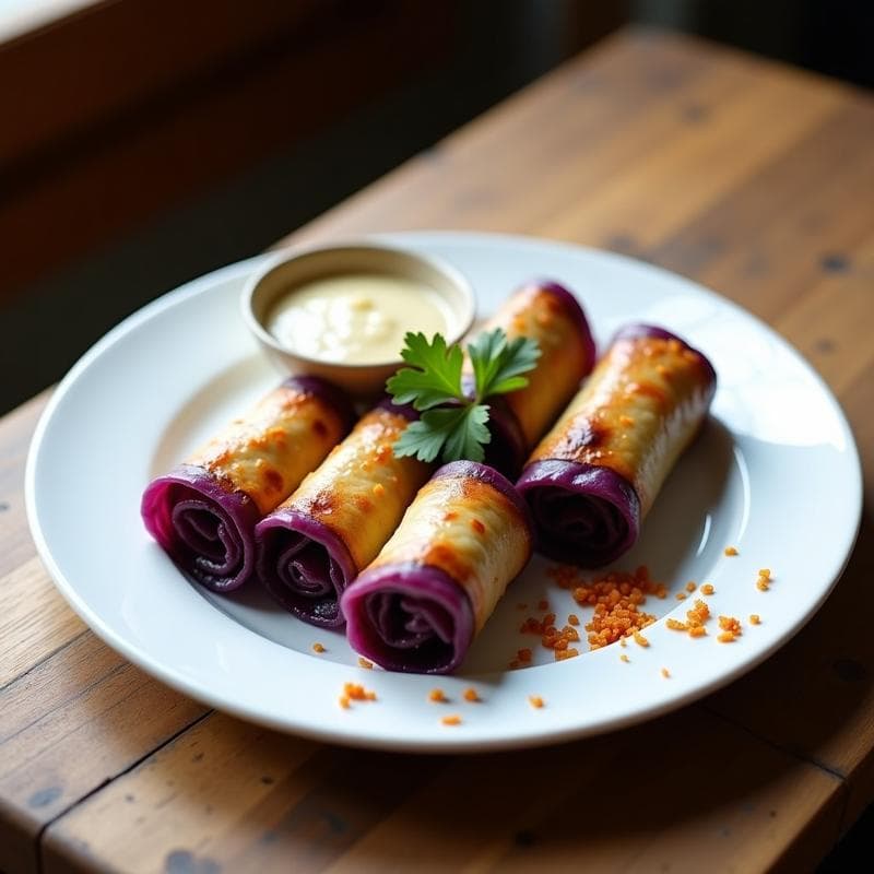 Rollitos de Repollo Morado con Picadillo de Soja Texturizada: Receta Colombiana Vegana en Airfryer