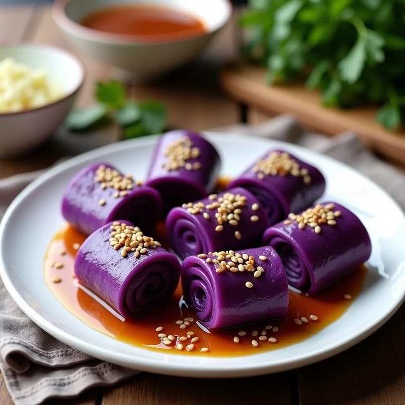 Rollitos de Repollo Morado con Relleno de Pollo al Sésamo: Receta en Olla Lenta y Alta en Proteína