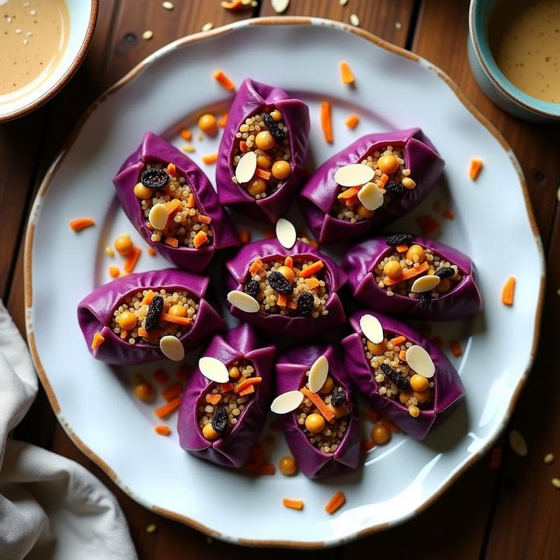 Rollitos de Repollo Moro y Quinoa con Salsa de Tahini: Receta Vegana en Airfryer