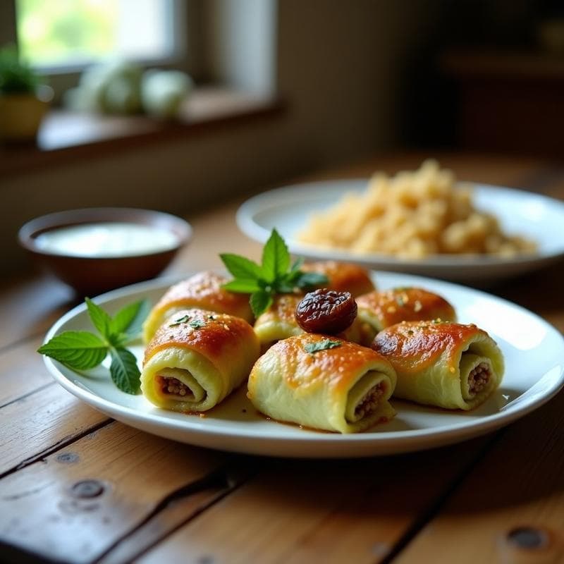Rollitos de Repollo Rellenos de Quinoa y Dátiles: Receta Árabe en Airfryer