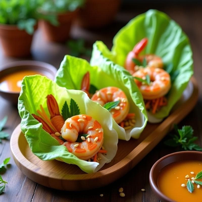 Rollitos de Verano con Langostinos, Mango y Eneldo: Receta Tailandesa Baja en Calorías