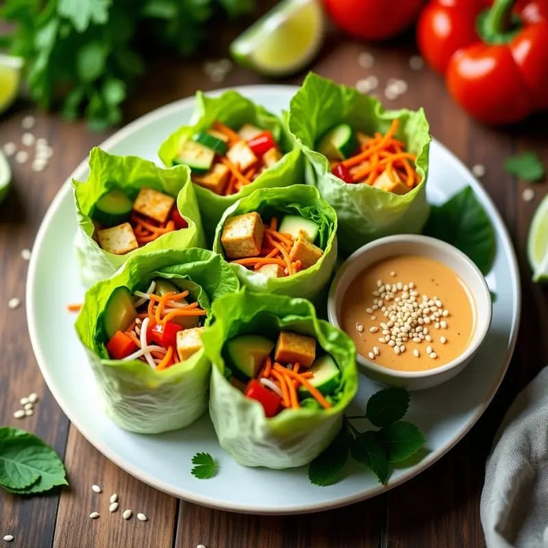 Rollitos de Verano Vietnamitas con Tofu y Hierbas Frescas: Entrante Low-Carb y Crudivegano