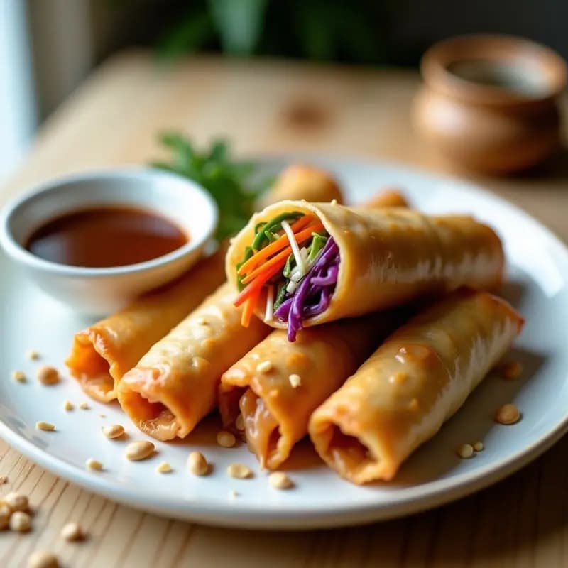 Rollitos de Verdura con Salsa Hoisin: Entrante Chino Crujiente y Vegetariano