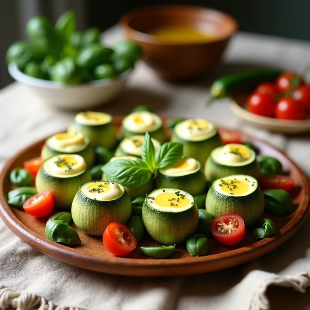 Rollitos de Zucchini Rellenos de Queso de Anacardo y Hierbas: Entrante Sin Gluten y Vegano