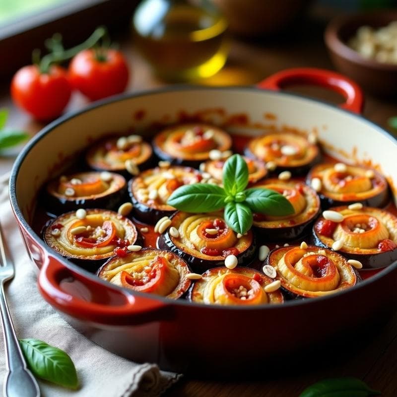 Rollos de Berenjena al Horno con Ricotta y Tomates Secos: Receta Italiana Sin Fritura