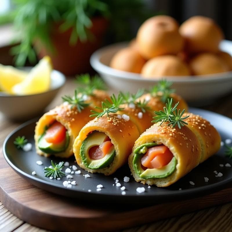 Rollos de Lino Rellenos de Aguacate y Salmón Ahumado: Receta Keto en 10 Minutos