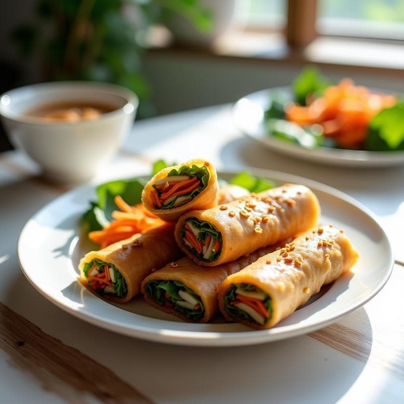Rollos de Primavera de Col Morada y Cacahuate: Receta Vegana Crujiente en Airfryer