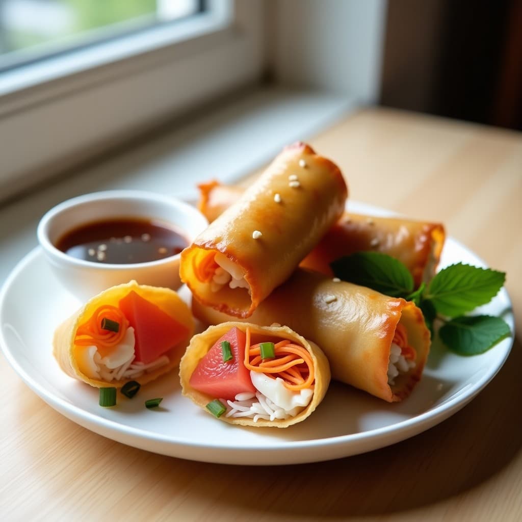 Rollos de Primavera de Pomelo Rosa y Cangrejo: Receta Vietnamita con Toque Ácido en Airfryer
