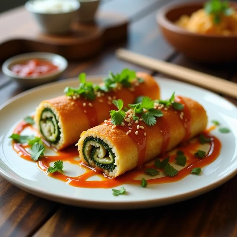 Rollos de Primavera Veganos con Papel de Arroz de Colores: Receta Vietnamita con Salsa Teriyaki