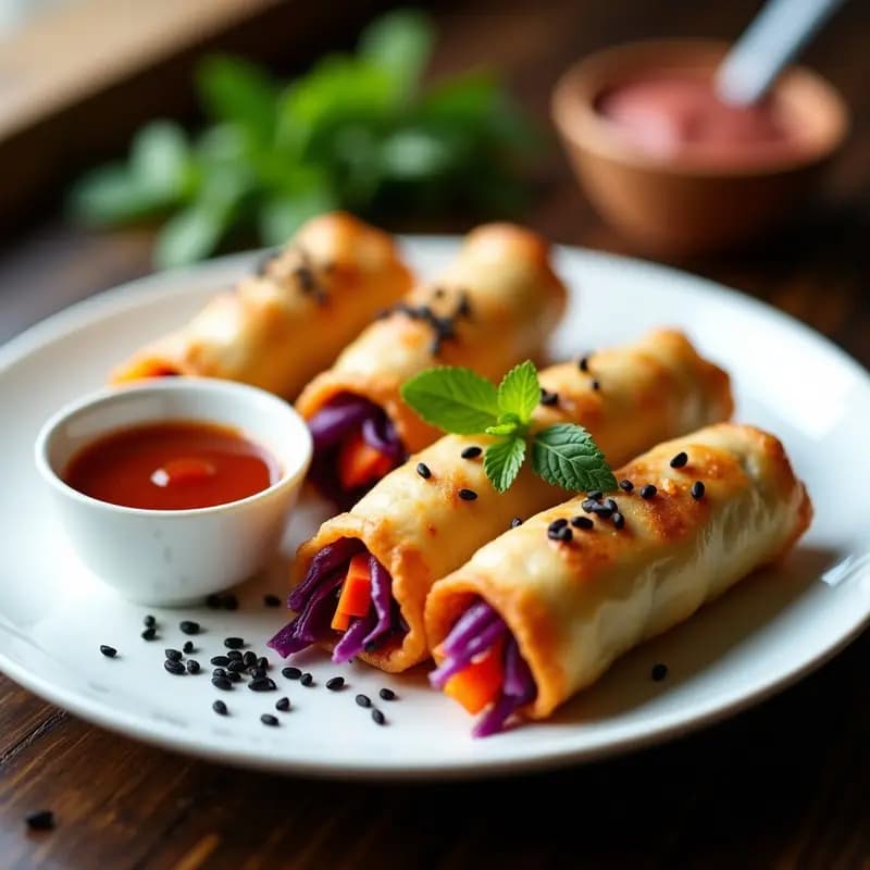 Rollos de Primavera Veganos con Salsa de Tamarindo: Receta China en Airfryer y Crudivegana