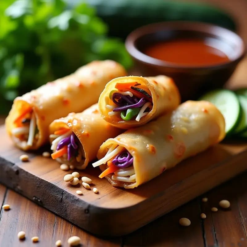 rolls de Primavera Vegetarianos con Salsa Hoisin: Receta China Crujiente en Airfryer
