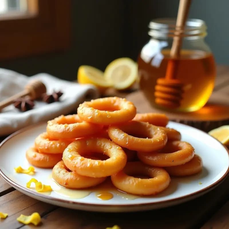 Roscos Fritos de Anís con Miel para Merendar