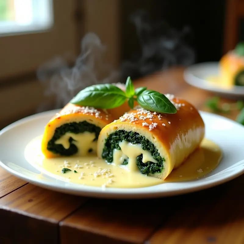 Rotolo de Espinacas y Ricotta al Horno: Receta Italiana Fácil y Reconfortante en 40 Minutos