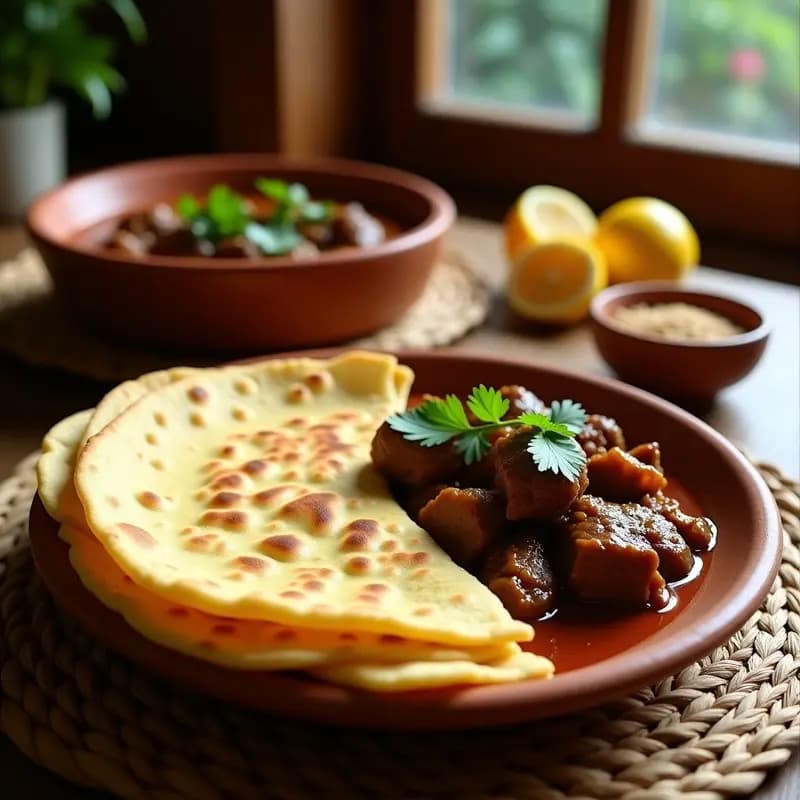 Sabaayad Somalí con Pan Plano y Estofado de Cordero: Receta Tradicional en 30 Minutos
